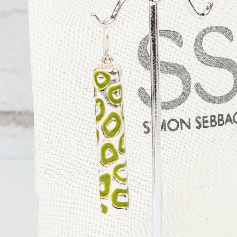 Simon Sebbag Cheetah Stick Earrings Lime Green - Picture 2 of 8